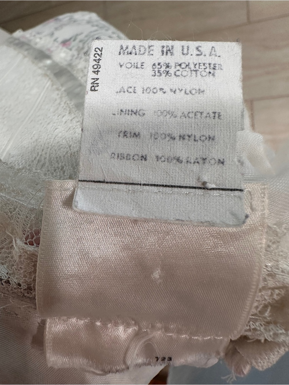 VTG Gunne Sax Cottagecore Floral Romantic Lace Trim Prairie Sheer Sleeves Dress - Picture 14 of 16